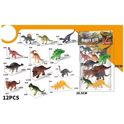 12 бр комплект динозаври в плик