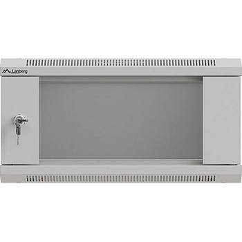 Lanberg rack cabinet 19" wall-mount 4U/540x350 (flat pack) with glass door grey (WF03-5304-10S)