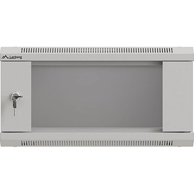 Lanberg rack cabinet 19" wall-mount 4U/540x350 (flat pack) with glass door grey (WF03-5304-10S)