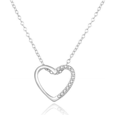 Beneto Romantický strieborný náhrdelník so zirkónmi AGS1109 / 47L