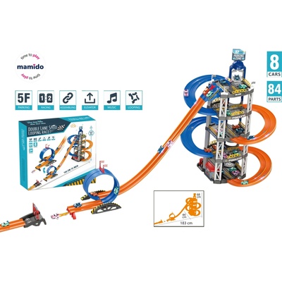 Mamido Patrové parkoviště pět pater výtah zvuky a dráha se smyčkou 183 cm – Sleviste.cz