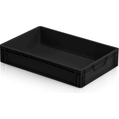 TBA Plastová ESD Euro přepravka 600 x 400 x 120 cmmm plný úchyt