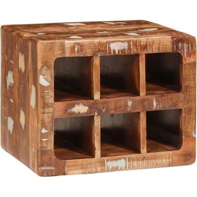 vidaXL Винен рафт Кафяво 44 x 30 x 35 см Солидно възстановено дърво (4104574)