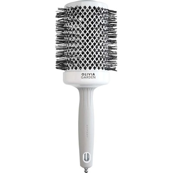 Olivia Garden Expert Blowout Shine Round Brush White & Grey 65 mm