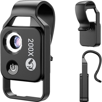 Apexel 200X Mobile phone microscope lens with LED Light & CPL Filter
