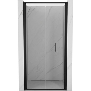 Mexen Exo-F сгъваеми душ врати 100 см, прозрачни, черни - 816-100-000-70-00 (816-100-000-70-00)