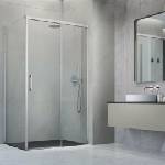 Radaway Правоъгълна душ кабина с плъзгаща се врата Radaway Idea KDJ 100x70 см, матово никелово-прозрачно покритие, дясна (387040-91-01R+387048-91-01L)