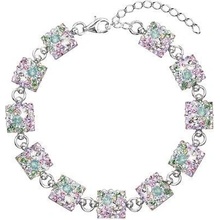 Evolution Group stříbrný náramok se Swarovski krystaly mix barev 33047.3 sakura