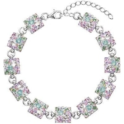 Evolution Group stříbrný náramok se Swarovski krystaly mix barev 33047.3 sakura
