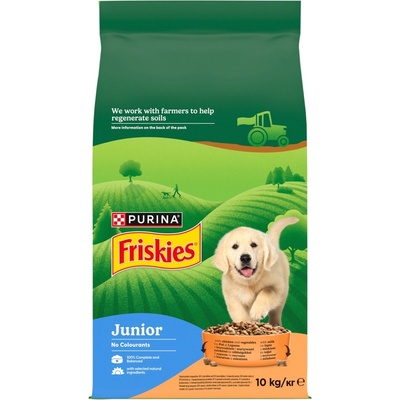 Friskies Junior s kuřetem zeleninou a mlékem 10 kg