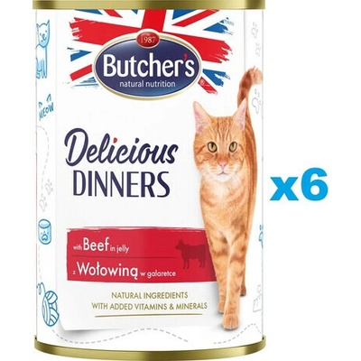 BUTCHER'S Delicious Dinners s hovädzím 6x400 g
