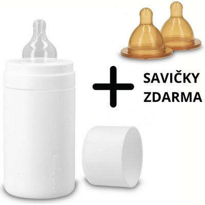 Baby Wallaby kojenecká antikoliková láhev + savičky White 240 ml