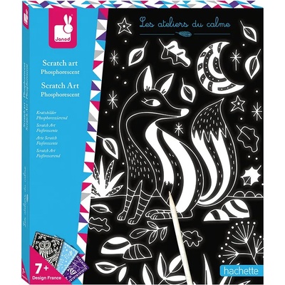 Janod Творчески комплект Janod - Фосфоресциращи скреч карти (J07896)