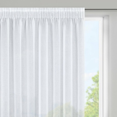 Záclona ELPIDIA s riasiacou páskou 350 x 150 cm – biela