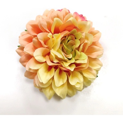 Květ jiřiny 8 cm - žluto-oranžový