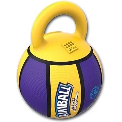 GiGwi Jumball Basketball lopta s rukoväťou žlto fialový 20 cm