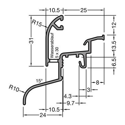 GUTMANN okapnice Drau 25/24F hliník bílý RAL 9016
