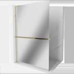 Mexen Kioto+ L Душ стена с рафт Walk-in 100 x 200 см, огледало, златна - 800-100-123-50-50 (800-100-123-50-50)