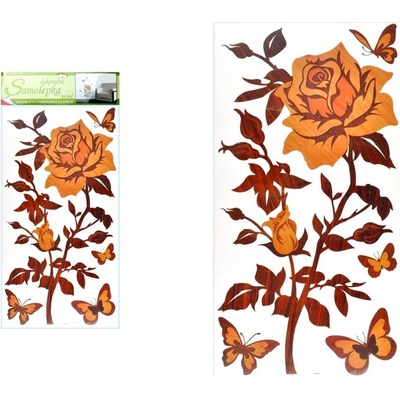 Anděl samolepiaca dekorácia 1346 ruža s imitáciou dreva, 69x32 cm