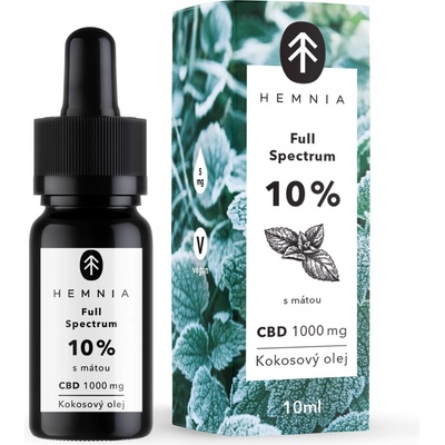 Hemnia Full Spectrum CBD MCT Kokosový olej 10% 3000 mg 30 ml s příchutí máty