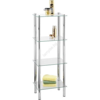 WENKO 15853100 - Стелаж YAGO 40x104 cm неръждаема стомана/сребрист/прозрачен (WE0150)
