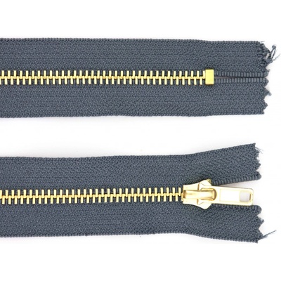 Pro Háčkování Kovový zip nedělitelný 8 cm, Ø 6 mm antracitový