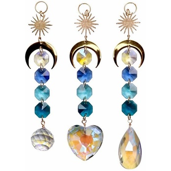 Nefertitis Sada troch Feng Shui závesov do okna z kovu, skla a dúhového krištáľu NF40831 - cca 13 až 16 cm