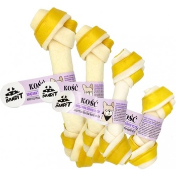 VetExpert Mr. Bandit Knotted Bone yellow - лакомство за куче, вързан кожен кокал жълт, 10 см - 1 бр - Полша