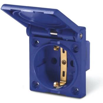 SCAME Контакт шуко 2P+Е 16A IP54 с детска защита и електрическа блокировка серия Domo панелен монтаж 50х60мм, UV защита - 570.2 (570.2062-SW)