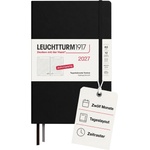 Leuchtturm1917 Daily Calendar 2027 Dotted Medium (A5) - German, black, 145 x 210 mm, January-December (12 months), 1 page per day, hourly grid 7: 00-22: 00, hardcover, 80 g/m2 paper - 400166 (400166)