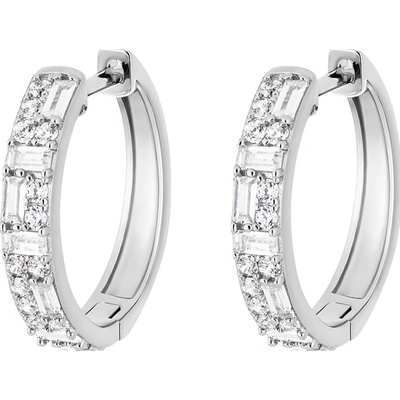 Preciosa Stříbrné kruhové náušnice Twinkle s kubickou zirkonií Preciosa 5443 00