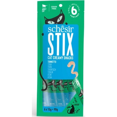 Schesir Cat Stix Liquid Snack tuňák 6 x 15 g