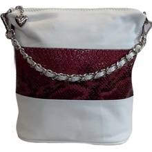 Facebag kožená crossbody hadí 6061 fialová bílá