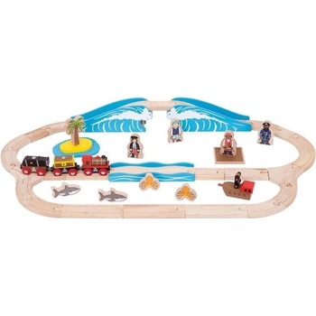 Image 1 of Bigjigs Toys - Дървен комплект Пиратски влак BJT038