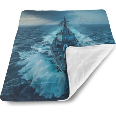 Sablio Detská deka pre bábätko Válečná loď prorážející oceán
