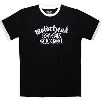 Motörhead Риза 50 Years Text Lock Up Ringer Unisex Black M (MHEADTEE98MB02)