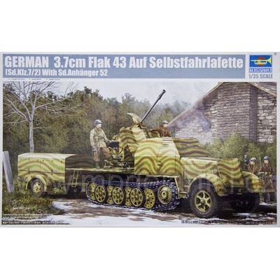 Trumpeter German 3.7cm Flak 43 Auf Selbstfahrlafette With Sd.Anhänger 52 1:35