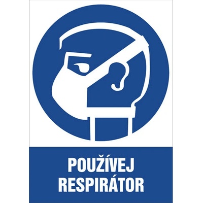 Značka Používej respirátor, samolepicí fólie, 210 × 297 mm BZ FE215