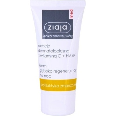 Ziaja Med Vitamin C & Hyaluronic Acid nočný hĺbkovo regeneračný krém pre unavenú pleť 50 ml