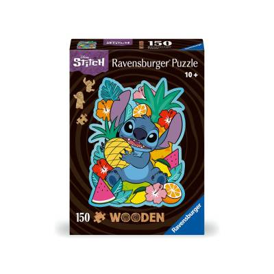 Ravensburger WOODEN Puzzle 12000758 - Disney Stitch - 150 Teile Kontur-Holzpuzzle mit stabilen, individuellen Puzzleteilen und 15 kleinen Holzfiguren