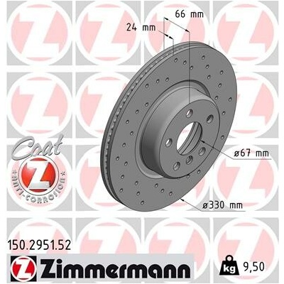 Brzdový kotúč ZIMMERMANN 150.2951.52 (150295152)