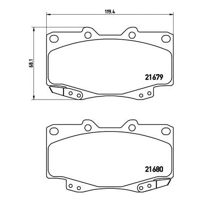 BREMBO Sada brzdových platničiek kotúčovej brzdy P83069