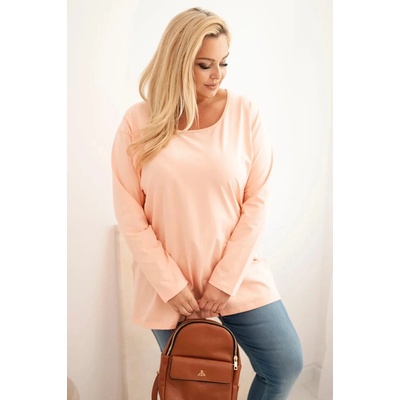 Kesi Dámska blúzka Plus Size s lodičkovým výstrihom marhuľová