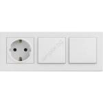 Legrand - Двоен еднополюсен ключ № 1 и домашен SCHUKO NILOE STEP контакт (LR0115G)