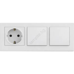 Legrand - Двоен еднополюсен ключ № 1 и домашен SCHUKO NILOE STEP контакт (LR0115G)