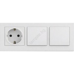 Legrand - Двоен еднополюсен ключ № 1 и домашна SCHUKO розетка NILOE STEP 250V бяла (LR0115G)