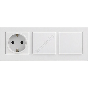 Legrand - Двоен еднополюсен ключ № 1 и домашна SCHUKO розетка NILOE STEP 250V бяла (LR0115G)