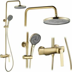 Rea Едноръкохваткова душ колона Rea Rebel в цвят матово злато (5902557390854)
