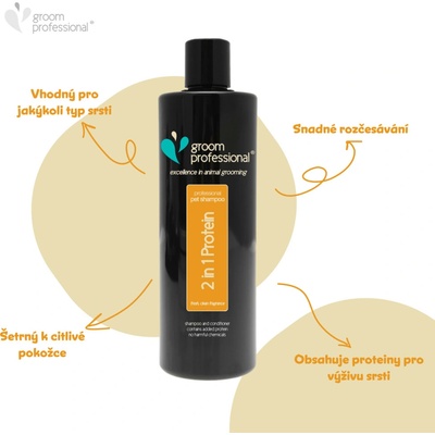 Groom Professional 2v1 Protein šampon pro psy s kondicionérem a proteinem 4000 ml