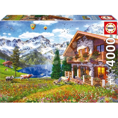 Educa Chalet in the Alps a Fix lepidlo 4000 dielov